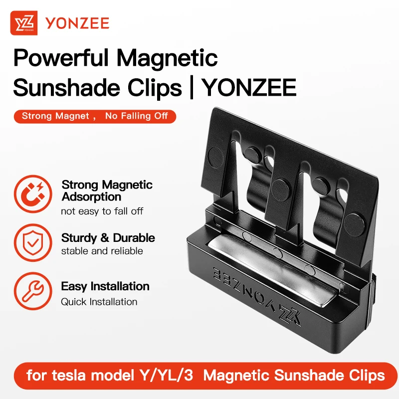 YZ  for Tesla Model 3 Y YL Juniper Model 2021-2026 Magnetic Sunshade Fixing Clips Strong Magnet Design Hold Anti-Shake Stable