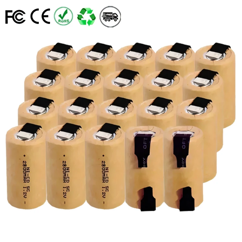 Battery replacement Ni-CD SC batteries 2800mAh high power 1.2V rechargeable battery for power tools electric drill screwdriver