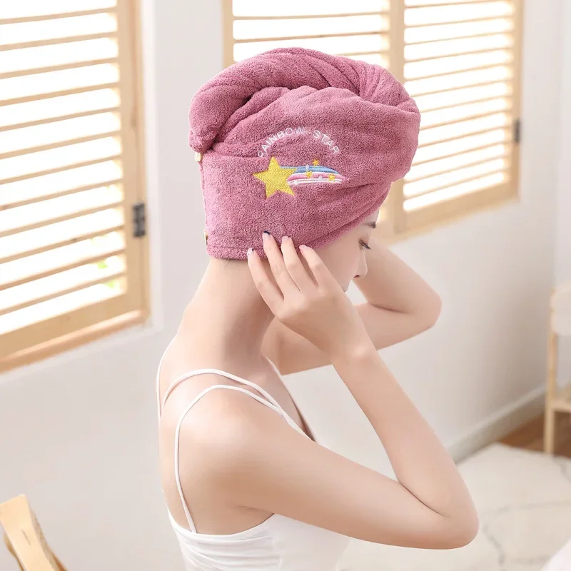 Magic Microfiber Quick Drying Hair Towel Bath Hats for Women Dry Hair Cap  Soft for Lady Turban