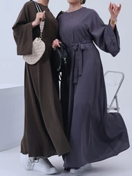 Ramadan Eid Plain Abaya Dress Dubai Turkey Muslim Fashion Gulf Closed Abayas for Women African Islamic Clothes Kaftan Hijab Robe