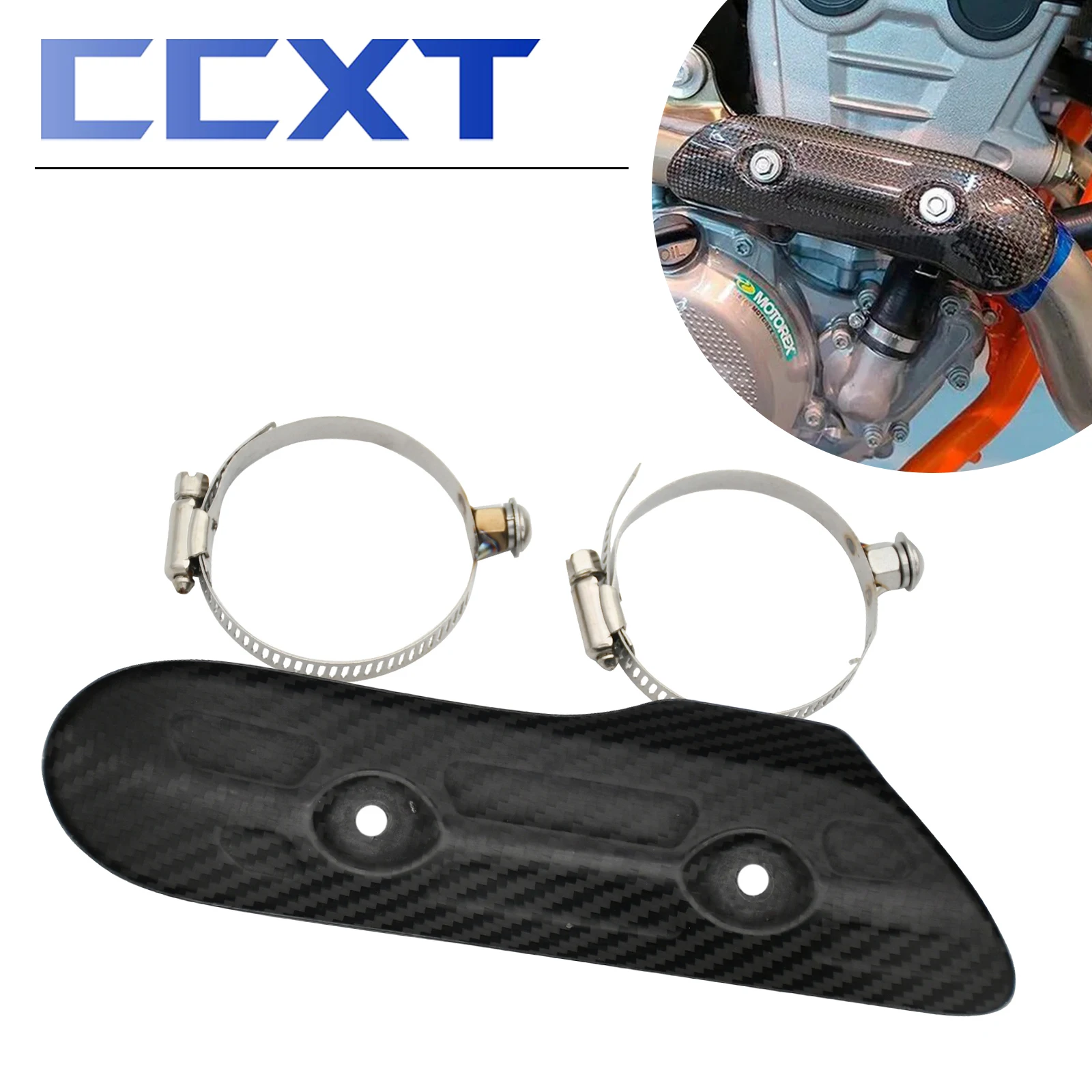 Защитный экран для выхлопных газов из углеродного волокна для мотоцикла 350EXCF 250EXCF 400EXC 450EXC 500EXC 250SXF для Huqvarna Защитный экран для выхлопных газов из углеродного волокна для мотоцикла 350EXCF 250EXCF 400EXC 450EXC 500EXC 250SXF для Huqvarna