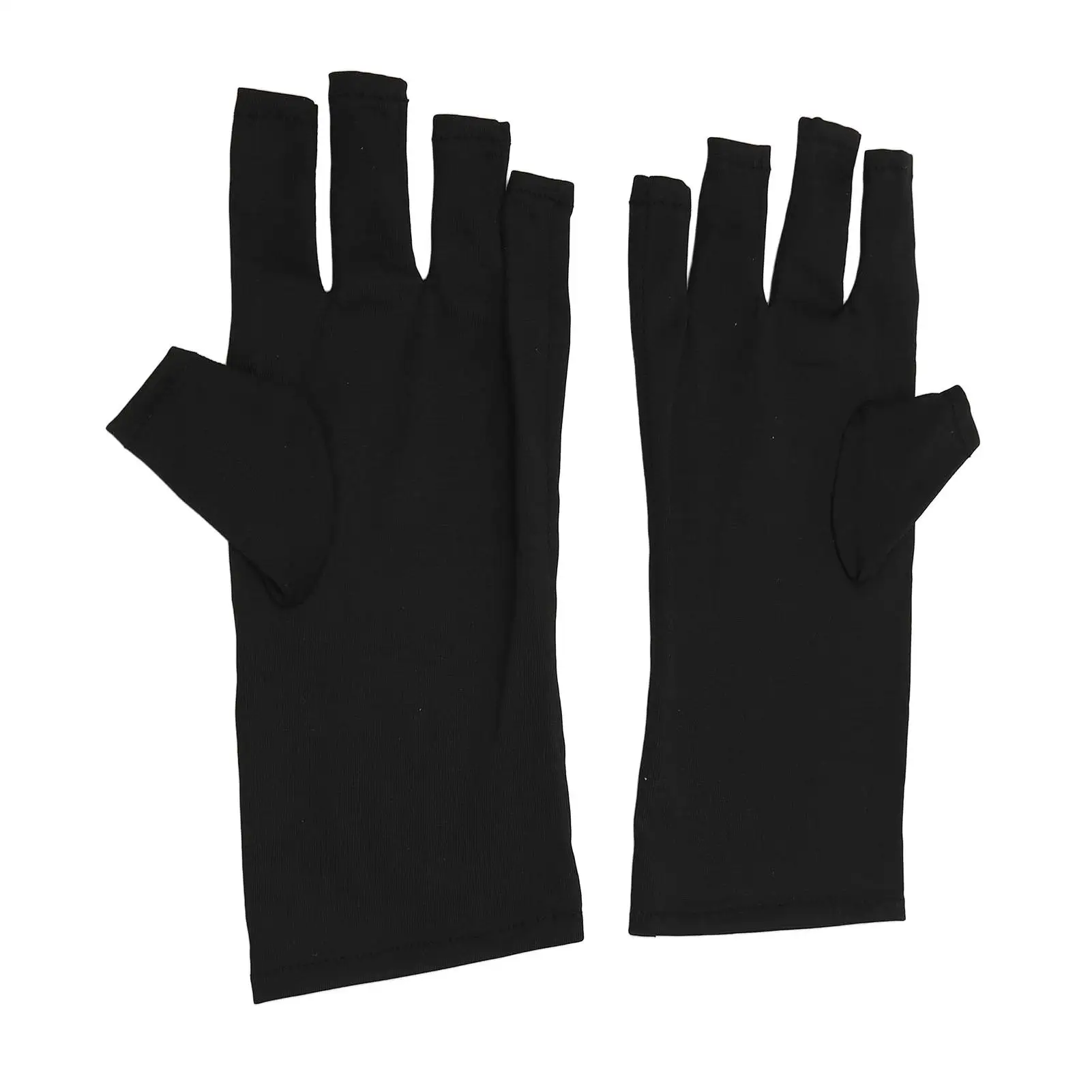 2 pares de bloqueadores UV sin dedos para secador de Gel de uñas, guantes negros