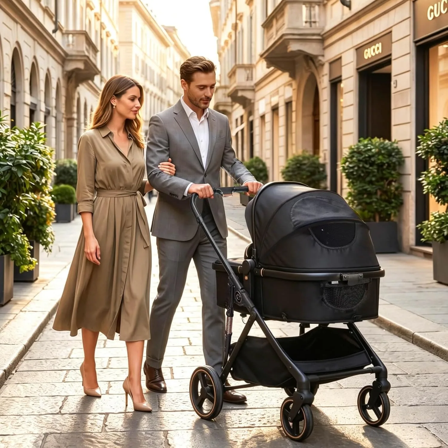 Hibobi Cirro / Aurora Baby Stroller, Foldable Compact Stroller with Large Canopy, 7.9kg/9.5kg One-Hand Easy Fold