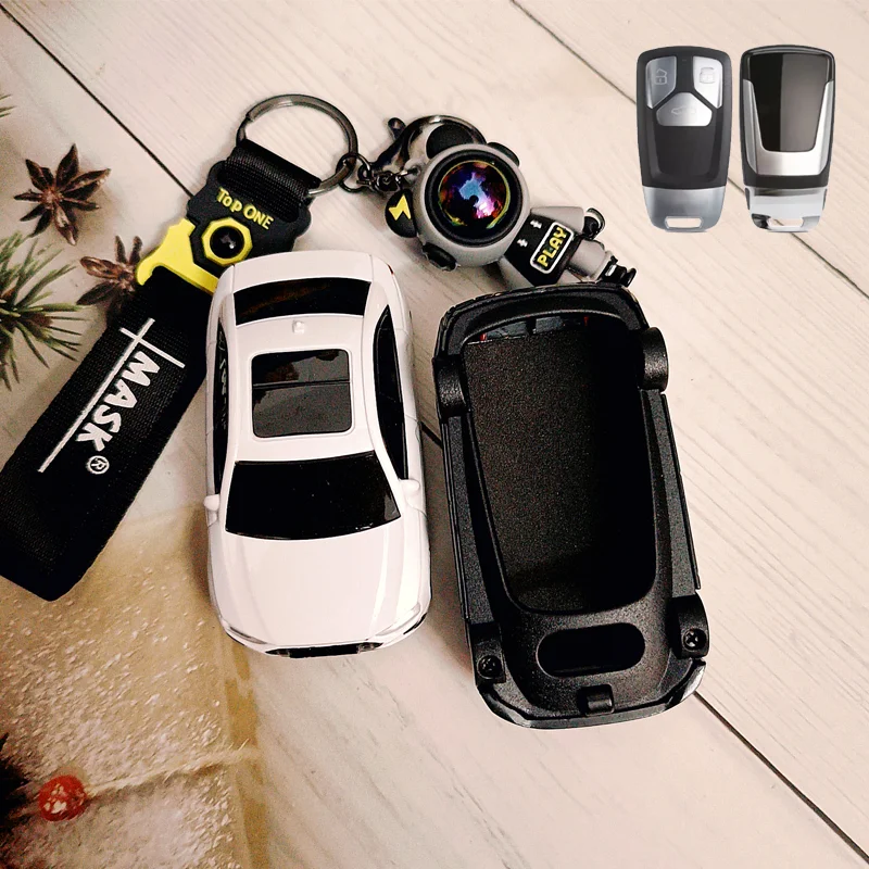 

Чехол для ключей модели автомобиля Audi A4L для Audi A4 A5 A6 8S 8W Q5 Q7 4M S4 S5 S7 TT TTS TFSI RS B9, чехол для ключа автомобиля, аксессуары для брелока