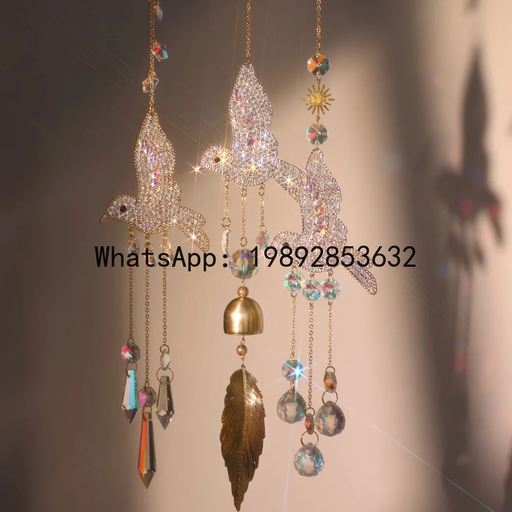 FL Hummingbird Pendant Home Garden Wind Chime Sun Catcher Crystal Gift Collector Interior Decoration Crystal Wind Chime