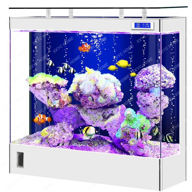 

Super White Glass Fish Tank Living Room Home Small Medium and Large Intelligent Ecological Floor Lazy