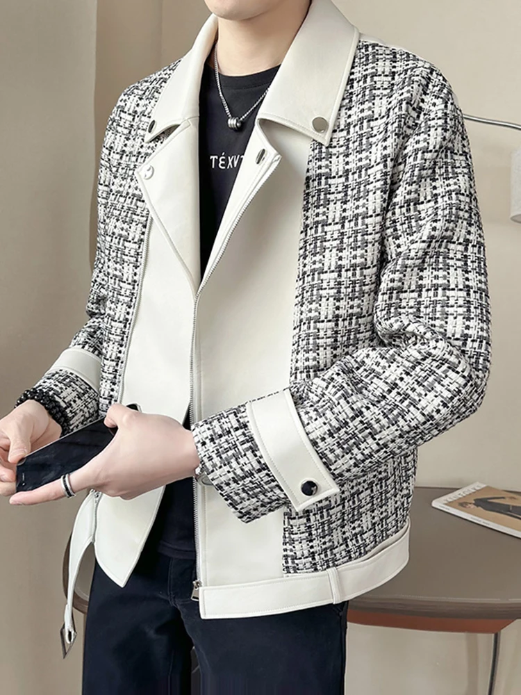 

Youthful Spliced Jaet Men's Spring Autumn Faionable Korean Sle Light Maturi Jaet Cool Haome High-End Motorcycle ...