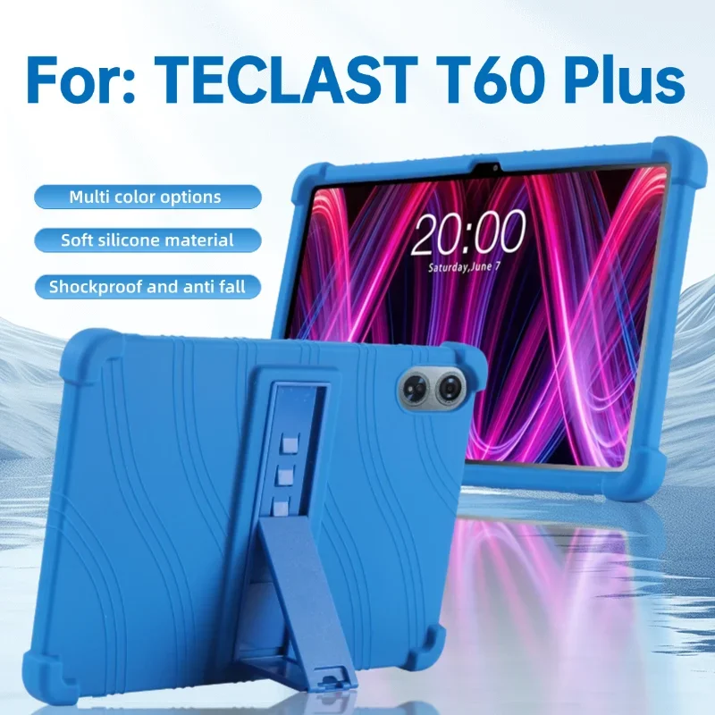 For TECLAST T60 Plus Tablet 12 inch Android 14 Tablets Upgraded Version Case Stand Cover for Silicon Cases CoverDrop Protection