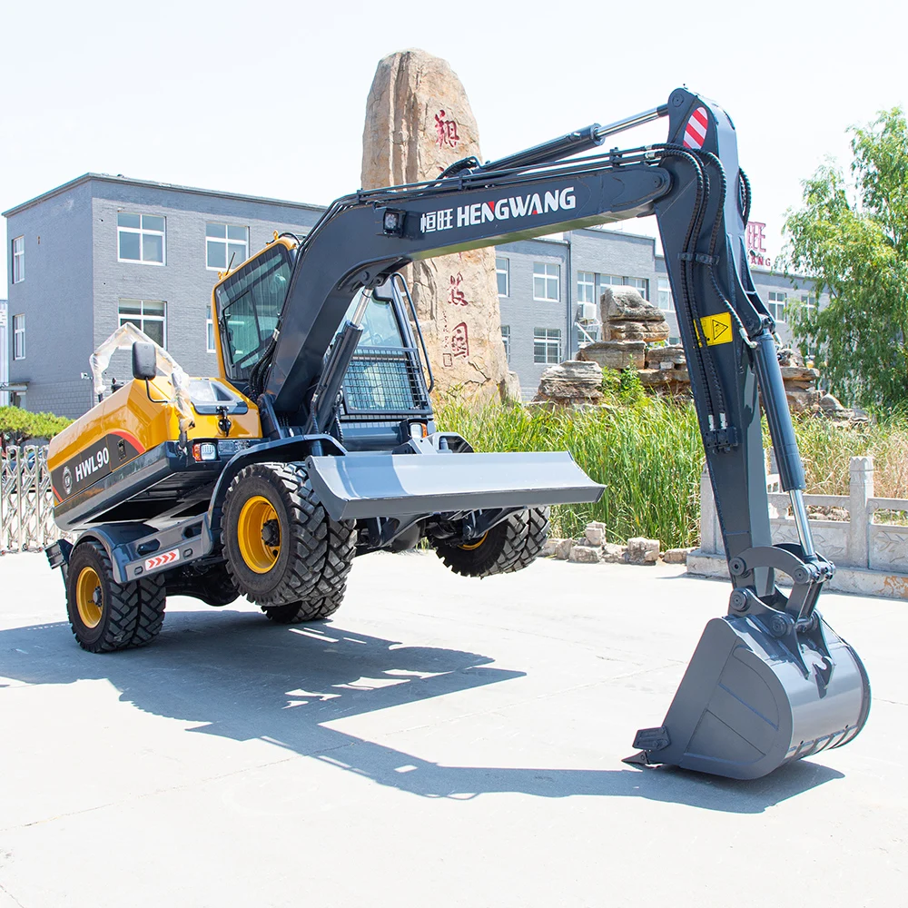 New wheeled excavator 9 8 7 ton Wheel Excavator with bucket attachment