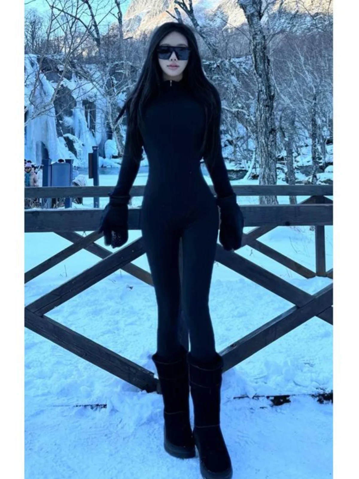 Body fitn a vita alta pantaloni lunghi fibra di poliestere puro desiderio sexy Bla Thin Fce Body con cerniera un abbigliamento sportivo