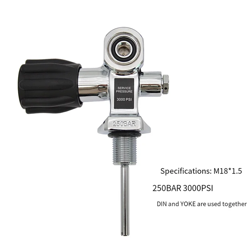 

NALFI-3000Psi 250Bar M18x1.5 Scuba Diving DIN/YOKE Tank Valve For Scuba And Snorkel Diving