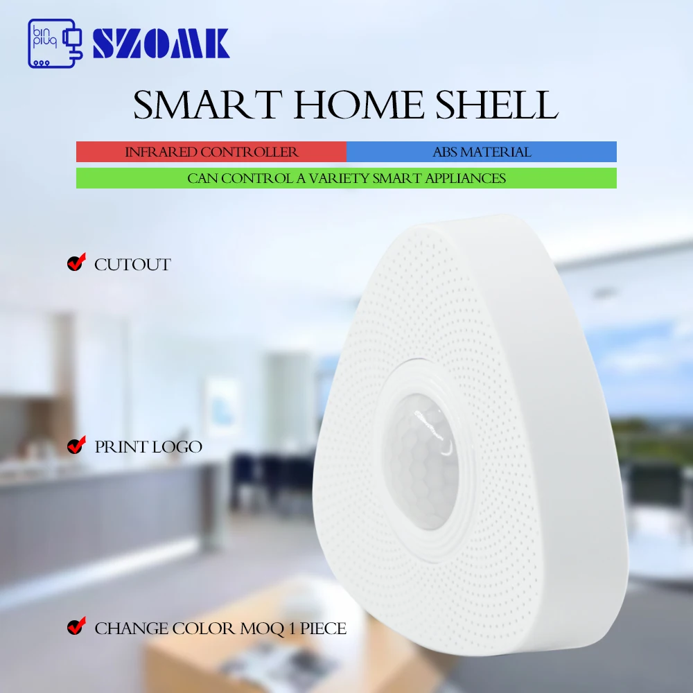Szomk ABS Smoke Sensing Temperature Sensor Case Smart Home Infrared Plastic Enclosures