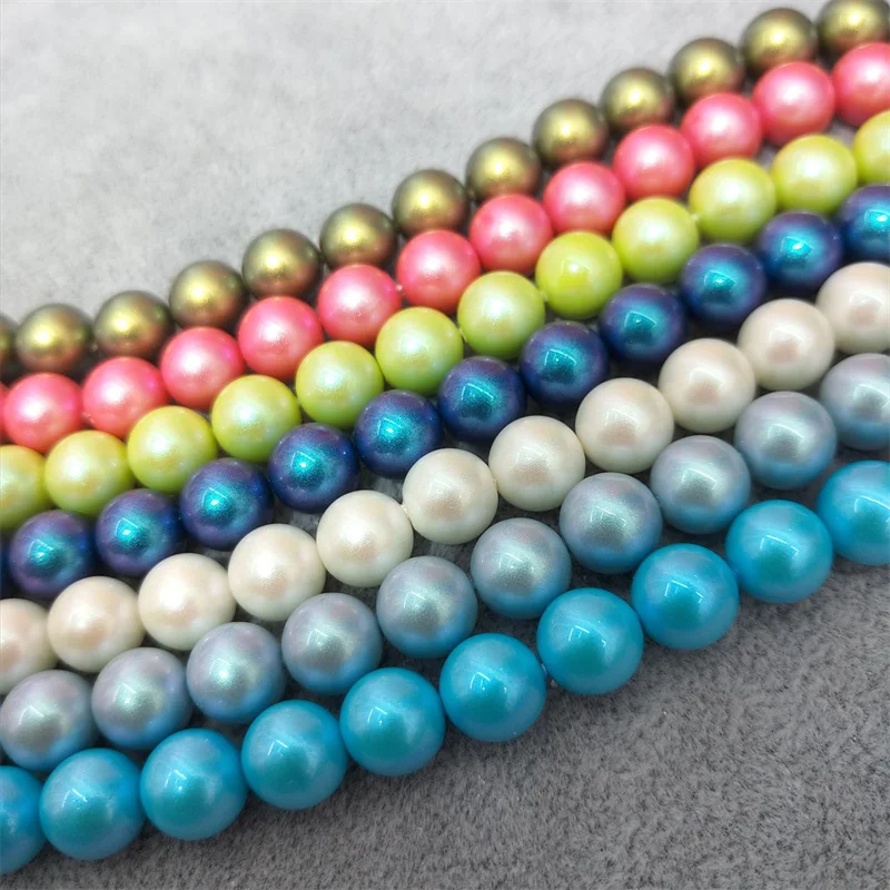 Illusion Pearl Glass beads Imitation shell pearl 6-10mm Beaded Loose Beads handmade DIY Jewelry Bracelet Necklace Accessories