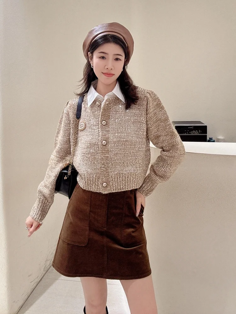 

Soft Knitted Sweater with awl Collar in Mermaid Color Glitter Design Chinese Brandl Commute Sle Regular Fit Long Sve