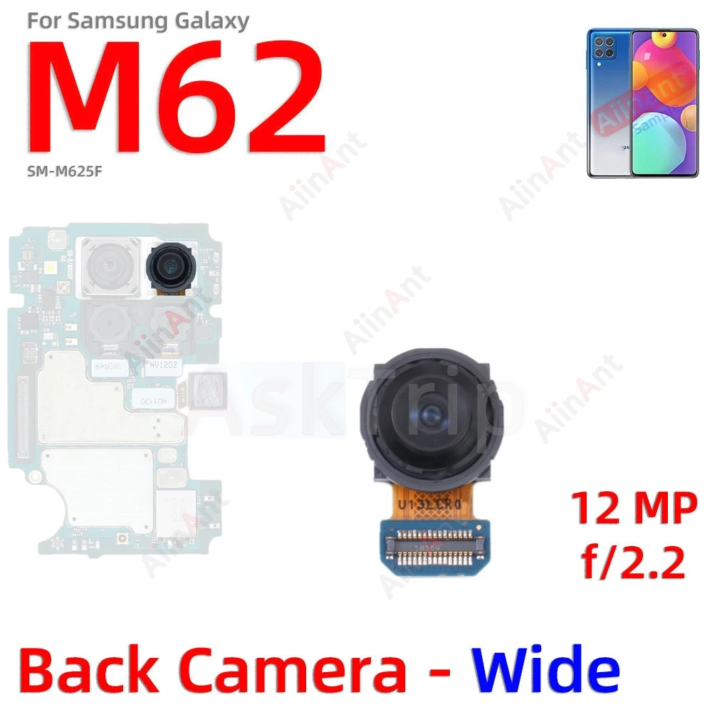 Macro Depth Wide Main Small Front Back Rear Camera Flex Cable For Samsung Galaxy M52 M62 M526B M625F 4G 5G