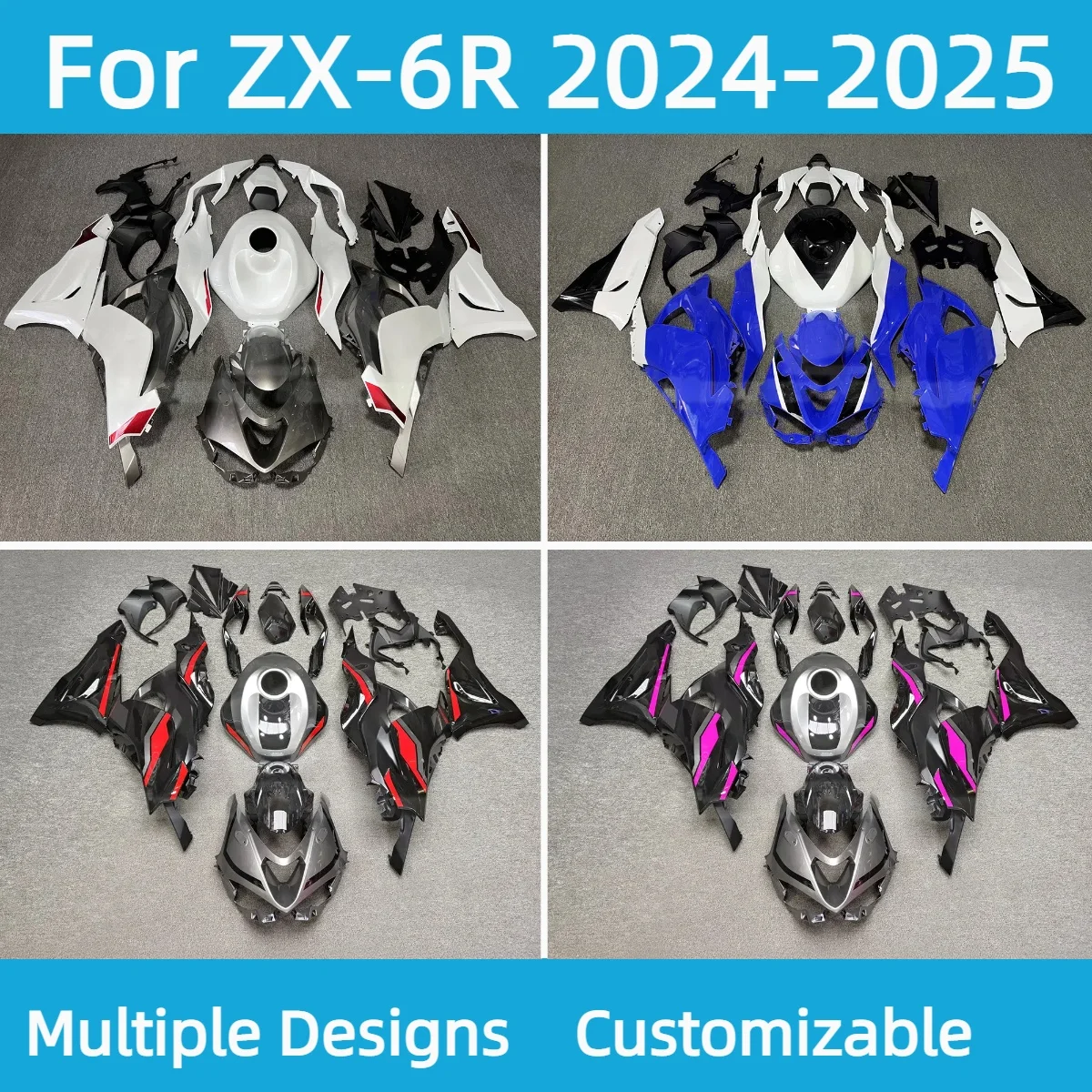 

Обтекатели ZX6R 2024 2025, крышка топливного бака, комплект обтекателя послепродажного обслуживания мотоцикла для Kawasaki ZX 6R 24 25