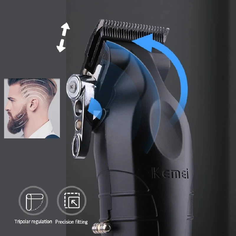 Kemei KM-2296 Professional Hair Beard Trimmer Grooming Kit Barber Haircut Shaving Electric Razor Shaver For Men Usb