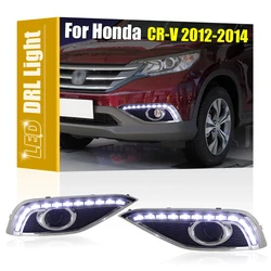 2Pcs Front Bumper Fog Lamp Cover Frame Assembly With White LED DRL Daytime Running Light Fit For Honda CRV CR-V 2012 2013 2014