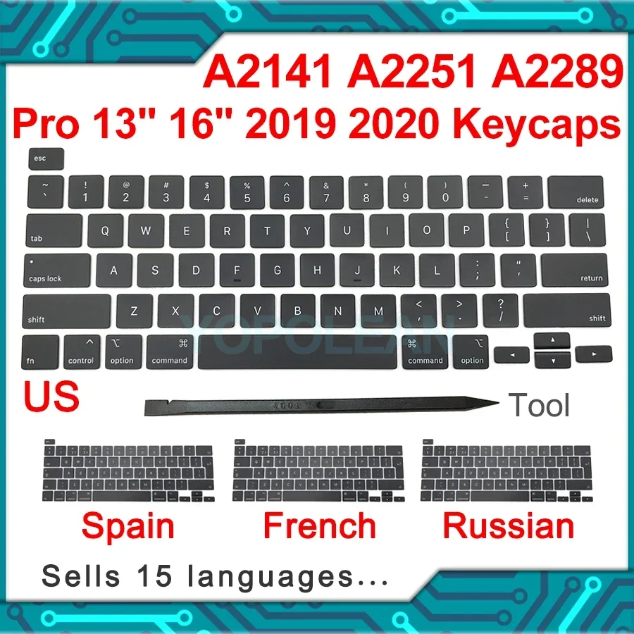 New Laptop A2141 A2289 A2251 Key Keycaps Keys Cap Keyboards Scissor Repair For Macbook Pro Retina 13