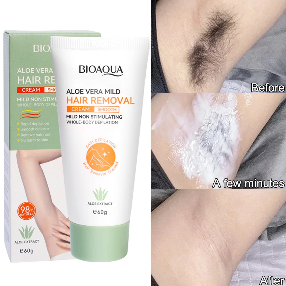 Crema hidratante de depilación rápida, depilación indolora, axilas, cara, cuerpo, área privada, piernas, cera depilatoria, Aloe Vera, cuidado de la piel