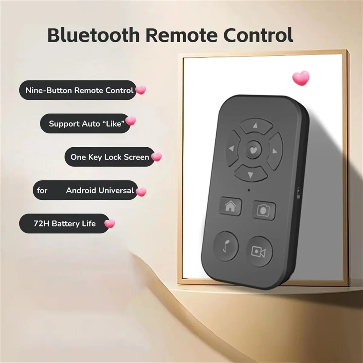 A69ZBG! Bluetooth Smart Remote for Mobile Phone Universal Remote Control Selfie Stick Bluetooth Camera Controller Black