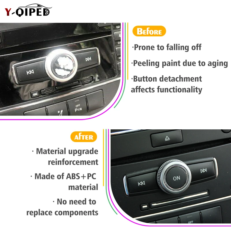 CD-Player-Taste für die Mittelkonsole für Mercedes Benz W204 X204 W212 W207 W218 W166 W156 W176 W172 Klasse, Radio-Ein/Aus-Taste – Detail 2