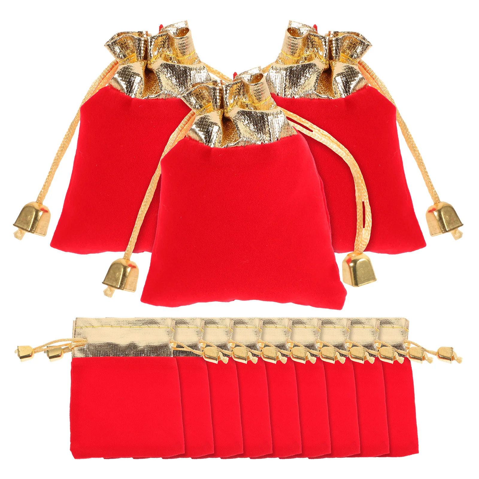 

20Pcs Gold Rim Jewelry Bags Red Drawstring Pouches Wedding Party Gift Favor Storage Organizer Drawstring Jewelry Bags