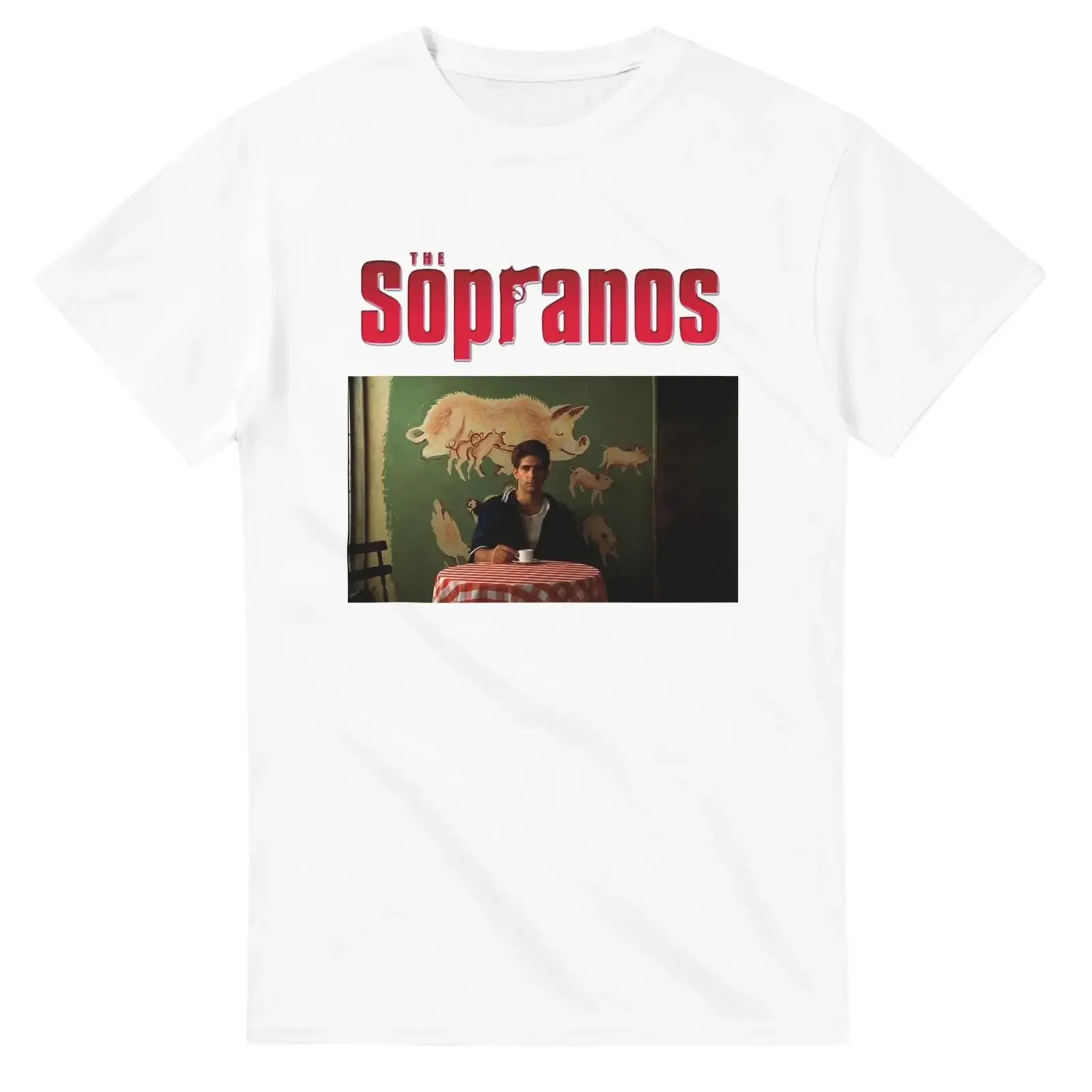 Sopranos Logo amp Christopher T Shirt Heavyweight Cotton TV Fan  vintage Washed Comfortable graphic Slightly Breathable Soft