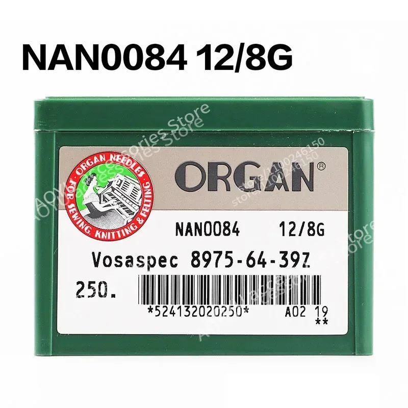 

250 Pcs ORGAN NAN0084 Vosaspec 8975-64-39Z 12/8G Big Hook Needles For SHIMA SEIKI Chinese Knitting Machines