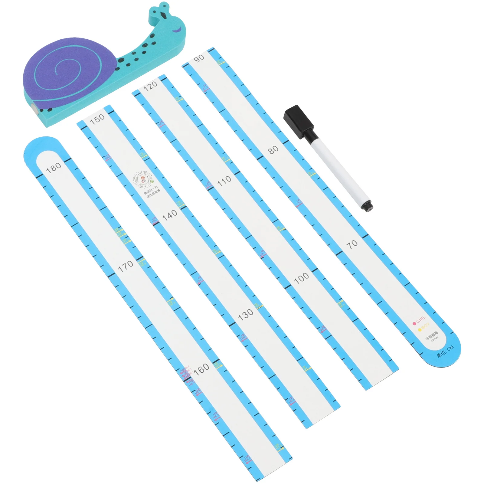 1Set Selfadhesive Kids Height Measurement Chart Wall Sticker Lovely Room Decor No Peculiar Smell Growth Chart Height Ruler