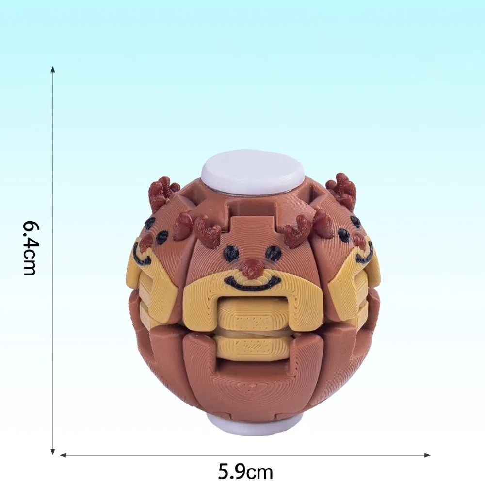 3D Printed PLA Fidget Spinner Ball Spherical Structure Press and Rotate Christmas Fidget Festive Style Christmas