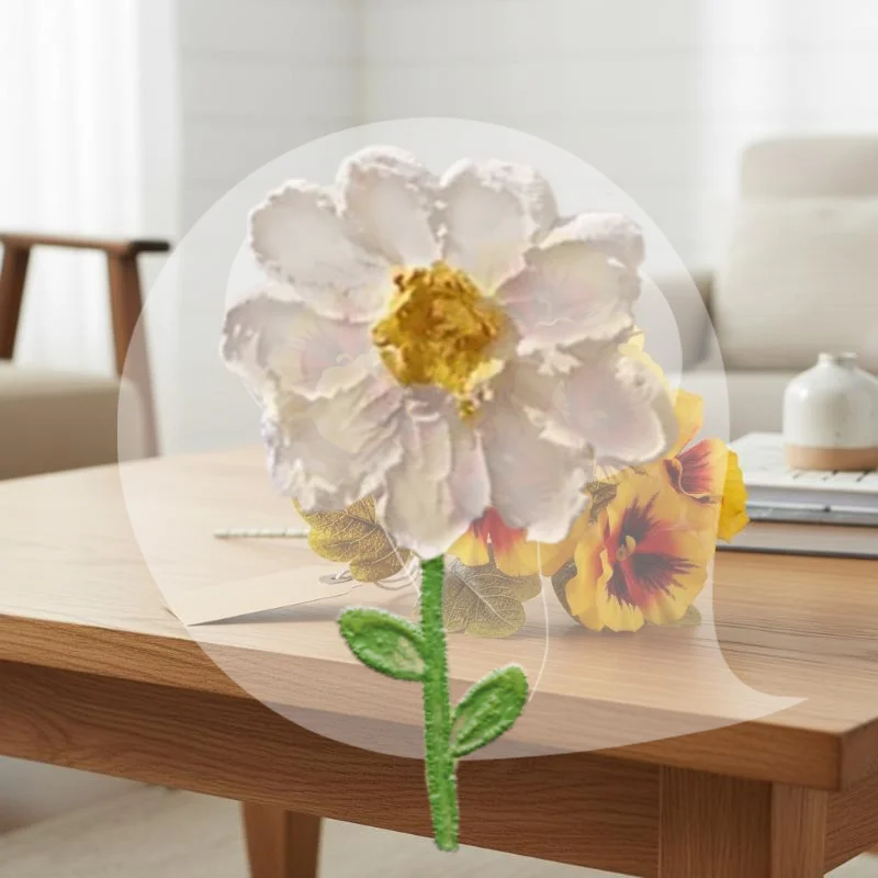 Simulated Silk Pansy Flowers Realistic Rose Bouquet Artificial DIY Floral Arrangement for Wedding Home Office Table Decor