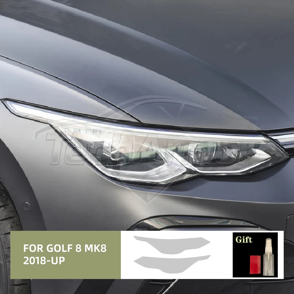 TPU Car Headlight Protective Film For Volkswagen Golf 8 MK8 R Line GTI 2018-25 Transport Smoke Anti-Scratch External Accessories