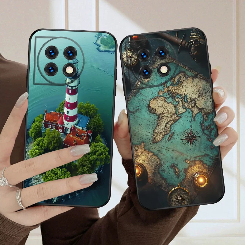 Modello di paesaggio trasparente per OnePlus 8 9 11 12 13 10 Pro 9RT 8T 12R Ace 3 5 2V Nord CE 4 Lite N20 30 200 custodia morbida in silicone
