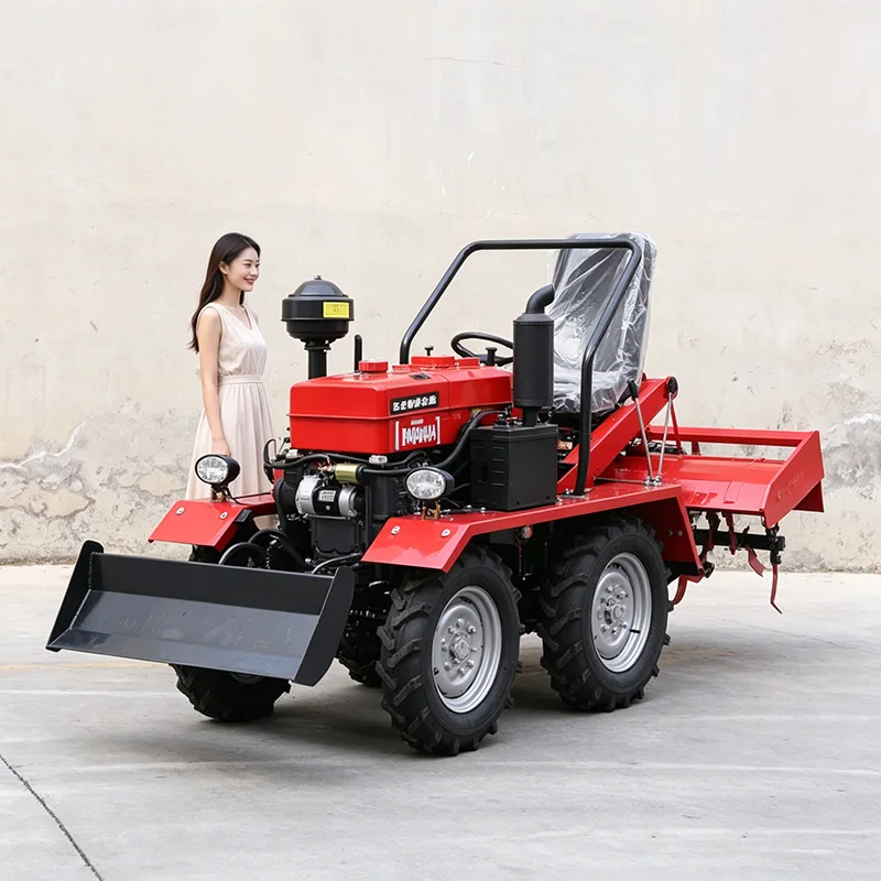 

Customized Farmer Preferred Four Wheel Tractor, Rotary Tiller, Wheel Micro Tiller & Small Farm Cultivator