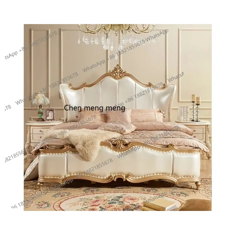 

Sales Classical European Style Simple Beds Designs Sleigh Rococo Luxury King Size Bed With Carving Home Furniture M178