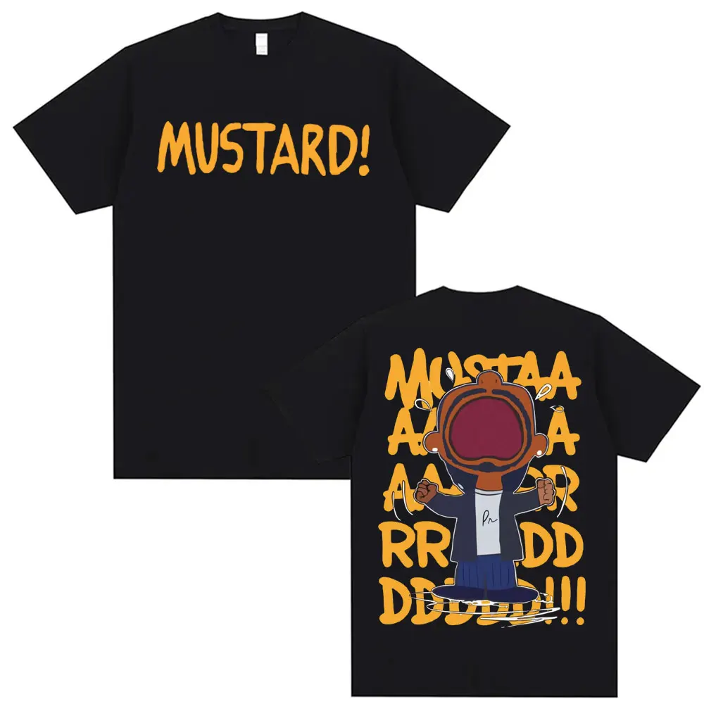 Kendrick Lamar Mustard T Shirts Unisex Harajuku Hip Hop Short Sleeve Popular Music T Shirt Men's Casual Cotton Oversized T-shirt image 4