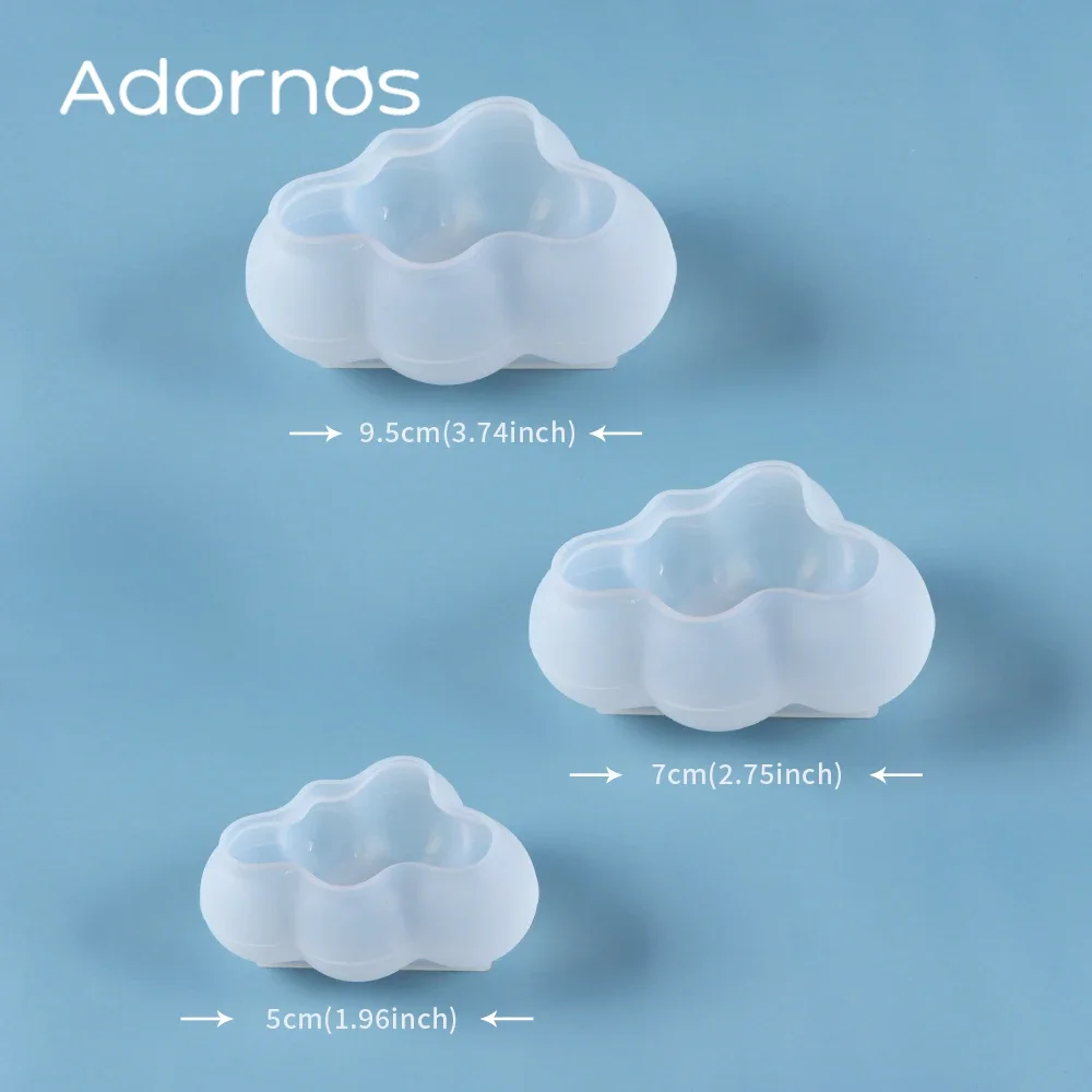 3D Cloud Shape Silicone Mold Epoxy Resin Filling Cloud Shape Mould DIY Crafts Soap Candle Mold Oil Scented Decoration Tool S/M/L