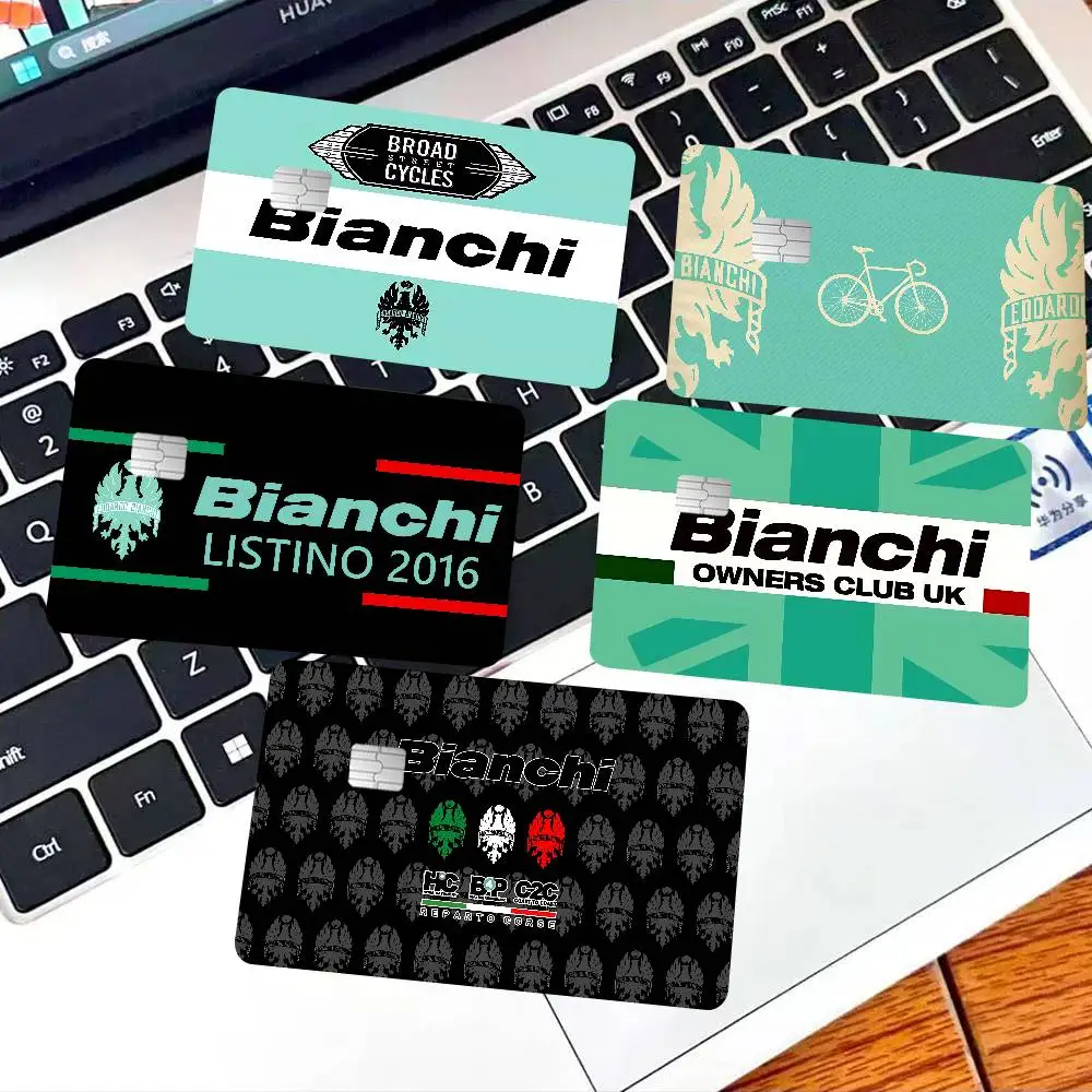 B-Bianchi Bike Diy Credit Debit Card Sticker Party Sticker Decoration Waterproof Small Chip Card Skin Sticker