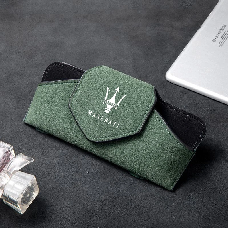Sudue Car Sun Visor Glasses Box Sunglasses Clip Card Ticket Holder For Maserati Quattroporte Spyder Levante Coupe GranTurismo