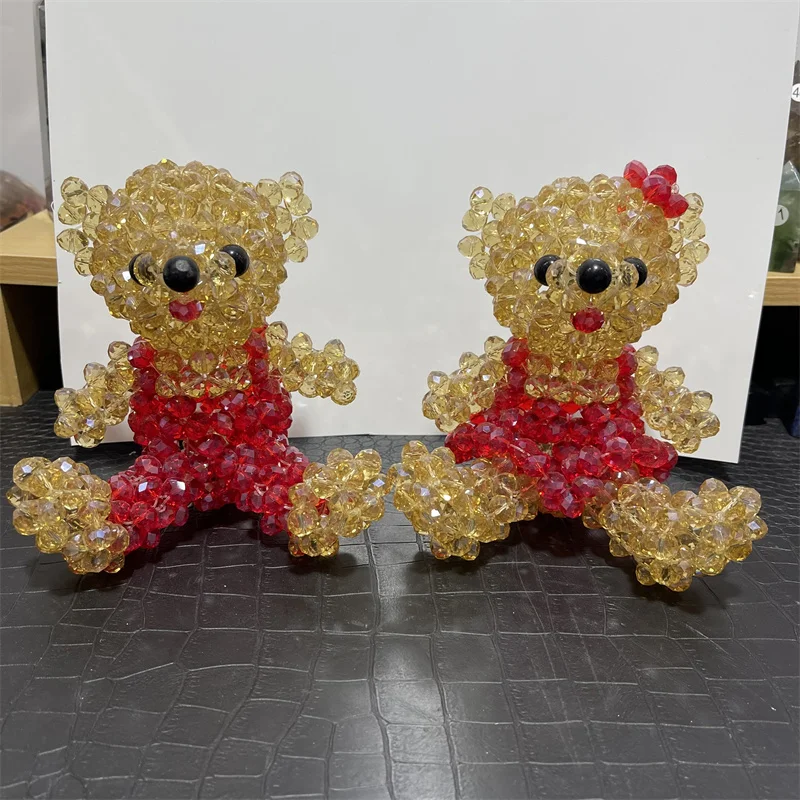 Crystal Bear Figurines Hand Made Fashion Ornament Lovely Animal Wedding Home Decor Christmas Gifts