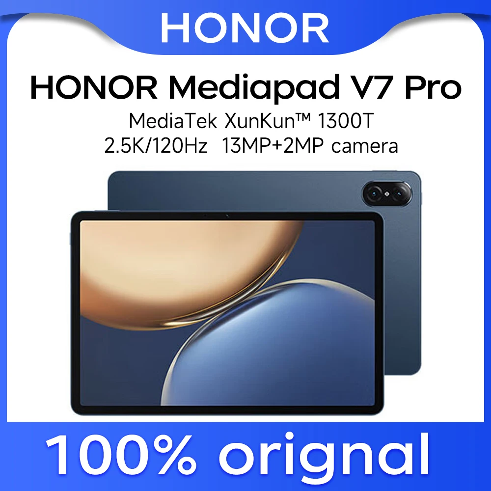 HONOR Mediapad V7 Pro 11-inch 2.5K 120Hz screen MediaTek 1300T Octa-Core 8GB RAM 128GB ROM 13MP+2MP 7250mAh Battery WiFi6 Tablet