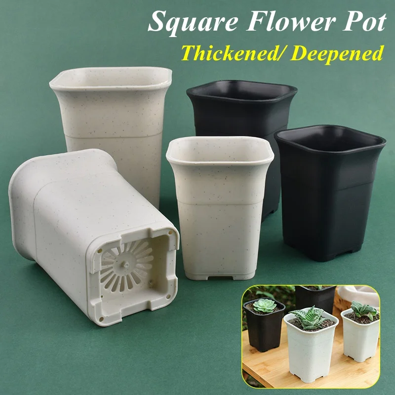 5/10Pcs Thickened Flowerpot High Waist Square Succulent Cactus Root Control Pot Plant Growing Container Garden Flower Planter