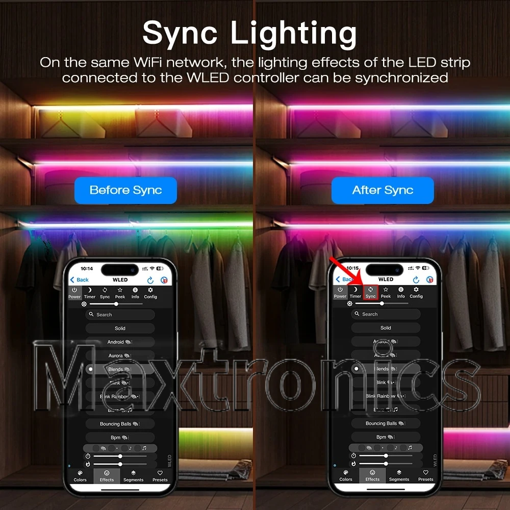 GLEDOPTO Elite ESP32 WLED Controller 20A Fuse Dynamic Sound Reactive Energy Save Relay for WS2811 WS2812 SK6812 RGBIC led Strip