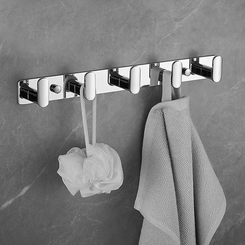 SUS 304 Stainless Steel Hooks Bathroom Fixture Hardware Accessories Robe Hooks Perforated Installation Modern Minimalist Design