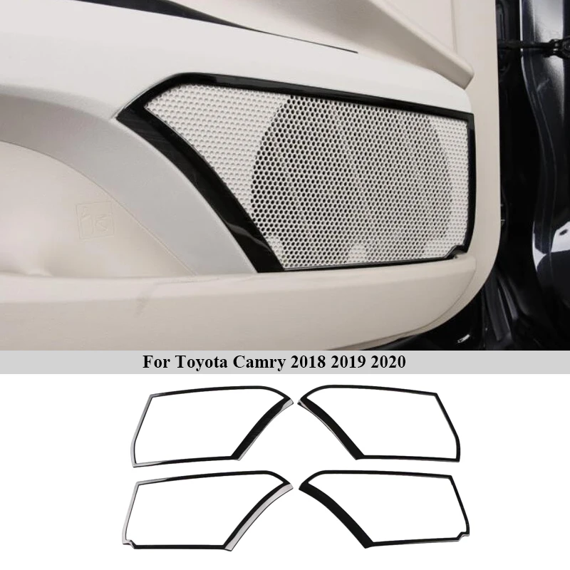 For Toyota Camry 70 XV70 2018 2019 2020 Drawing titanium Black Accessories Interior Stainless steel Decoration Cover Trim
