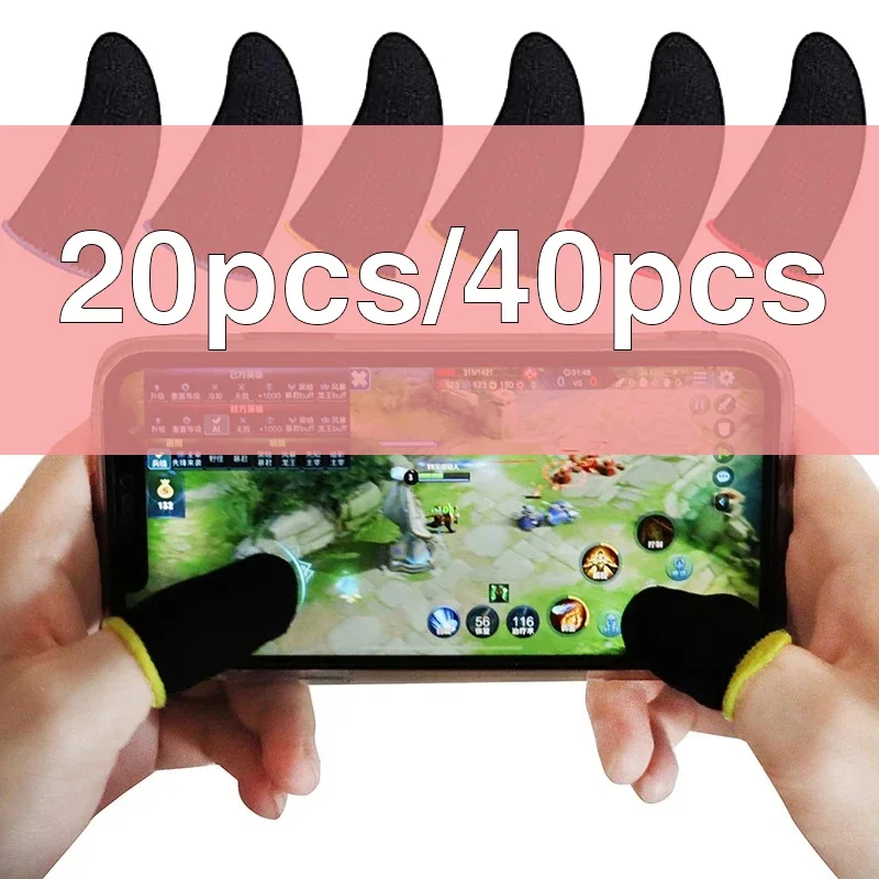 20pcs 40pcs Phone Gaming Finger Sleeves Game Hand Controller Gloves Anti Sweat Breathable Seamless Touchscreen Finger Cover