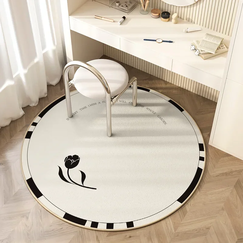 Carpet for Bedroom Round Chair Floor Mat Bedside Foot Mats Colorful Dots Cute Sweet Home Decoration Rug Cloakroom Carpets 침실 카펫