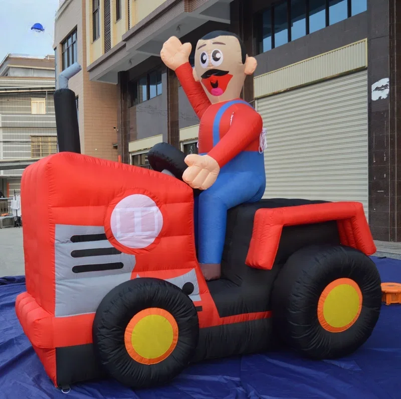 Latest Design Holland Cartoons, Inflatable Tractor with Farmer for Advertising