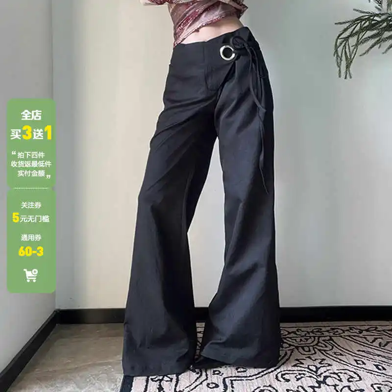 

Серые джинсы женские Y2K винтажные джинсы с высокой талией прямая уличная одежда повседневные свободные широкие джинсовые брюки большого размера